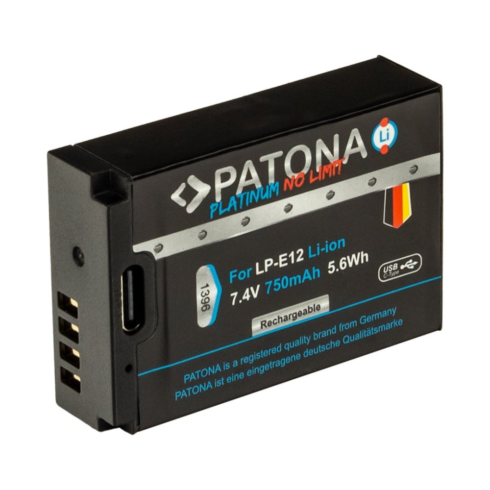 PATONA PT1396 (LP-E12) akkumulátor Canon fényképezőgépekhez 750mAh (PT1396)