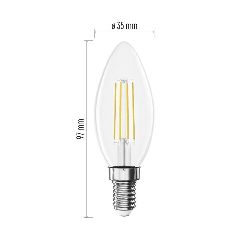 Emos Filament gyertya / E14 / 3,4W (40W) / 470lm meleg fehér LED izzó (ZF3D22) (ZF3D22)