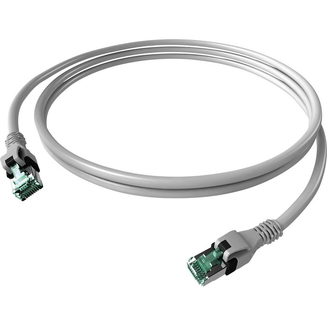 Easylan CPP1OAAAAA0015 RJ45 Hálózati kábel, patchkábel CAT 6A S/FTP 1.50 m Szürke Kettős árnyékolás, Halogénmentes, Lángálló 1 db (21.15.2454)