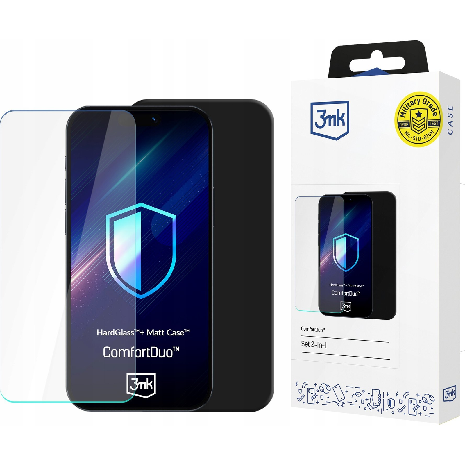 3mk ComfortDuo Matt TPU anyagú Fekete Samsung Galaxy M15 5G (5903108606974)