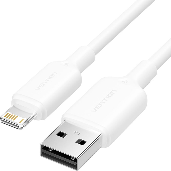 Vention USB 2.0 Type-A Male to Lightning Male 2.4A Cable 1M White PVC Type