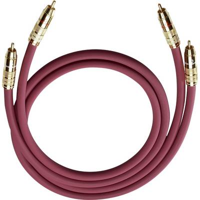 RCA audio kábel, 2x RCA dugó - 2x RCA dugó, 0,7 m, aranyozott, bordó, Oehlbach NF 214 Master (2044)
