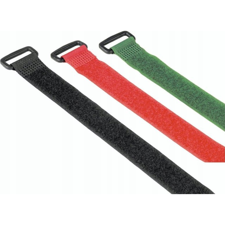 Hama Klett-Kabelbinder mit Öse, wiederverwendbar, 20 x 250 mm, farbig, 9 Stück Tépőzár kábelkötegelő Fekete, Zöld, Piros 9 db (002210060000)