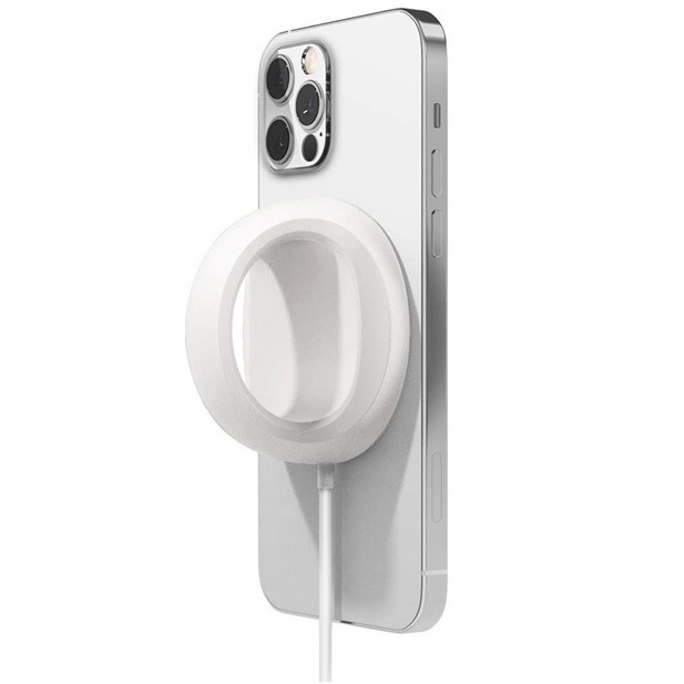 Magsafe töltőpad tartó, szilikon, asztali tartó funkció, ujjtámasz, Magsafe töltőkkel kompatibilis, Wooze Handrail Holder, fehér (105675)