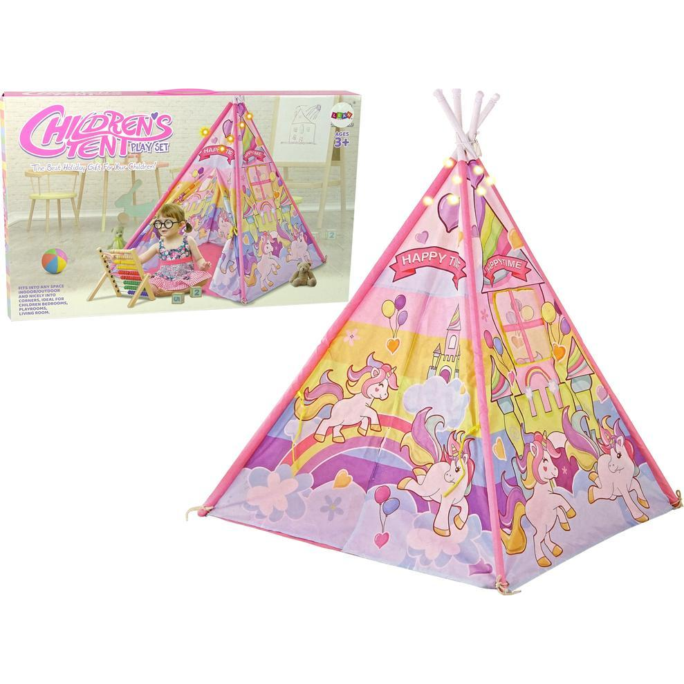Lean Toys Gyermek Világító Sátor Unicorn Póni Rózsaszín (10514)