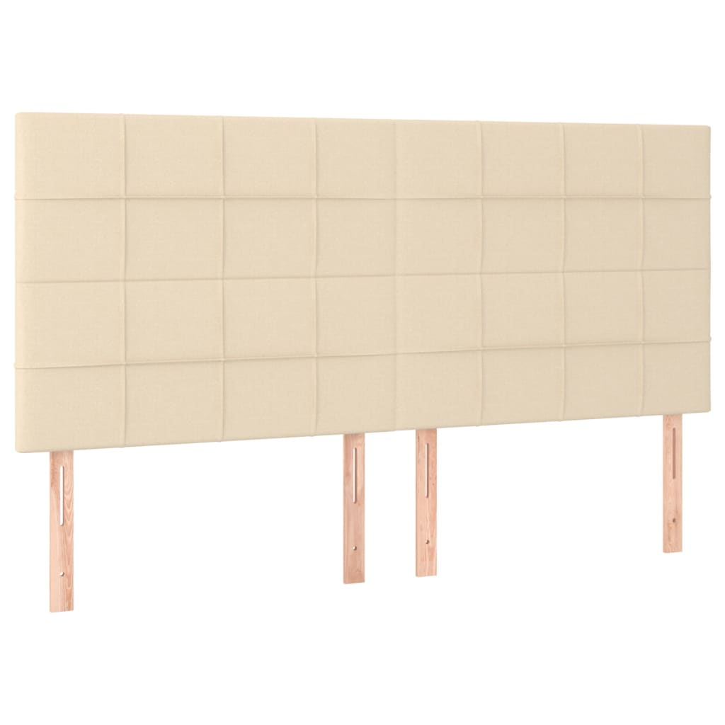 4 db krémszínű szövet fejtámla 80 x 5 x 78/88 cm (3116343)