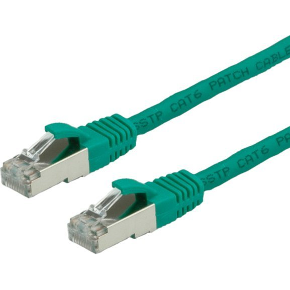 Value 21.99.1283 RJ45 Hálózati kábel, patchkábel CAT 6 S/FTP 10.00 m Zöld Kettős árnyékolás, Halogénmentes, Lángálló 1 db