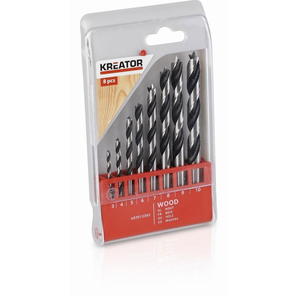 KRT012302 - 8 db 3-10 mm-es fafúró fúrószár SET (KRT012302)
