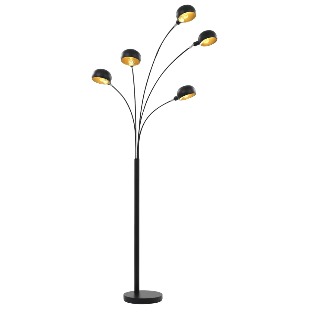 fekete-arany állólámpa 200 cm 5 db E14 típusú foglalattal (282418)