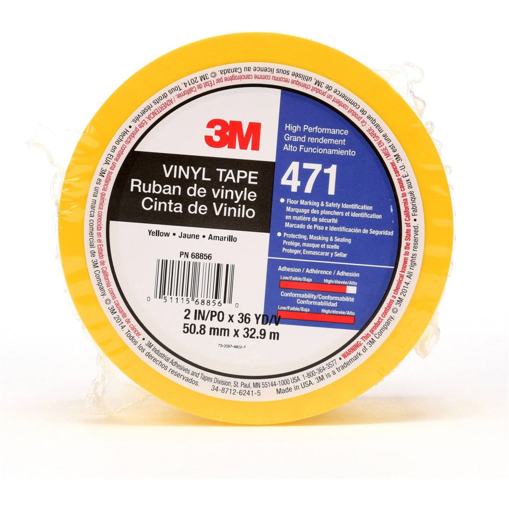 3M 471G50IW vinil ragasztószalag, sárga, 33 m x 50 mm (471G50IW)