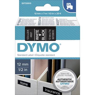 DYMO D1  Schriftband 45021  12mmx7.0m weiß   ->schwarz