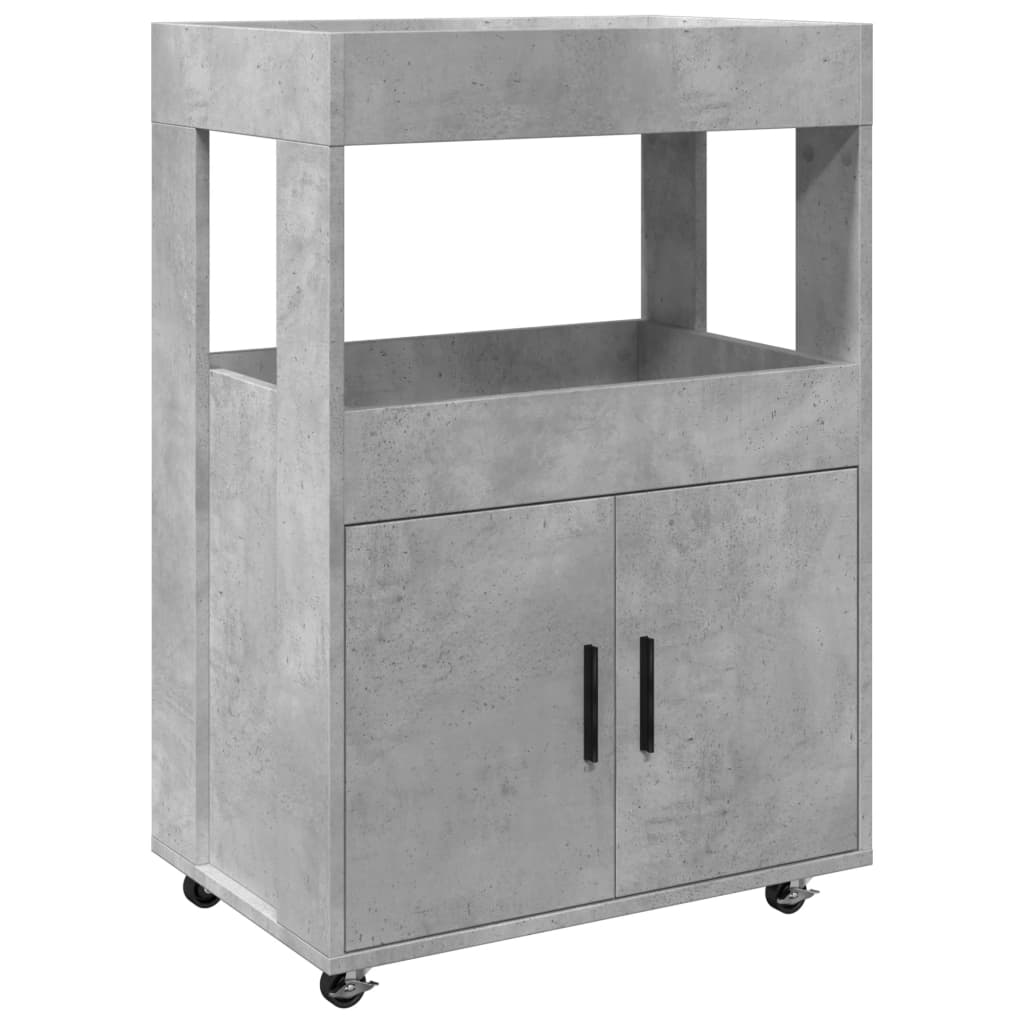 betonszürke szerelt fa bárkocsi 60 x 39,5 x 89 cm (848272)