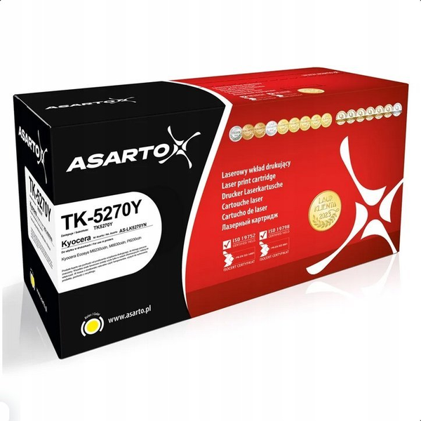 Cartuș de imprimantă galben Asarto TK5270Y, compatibil cu Kyocera