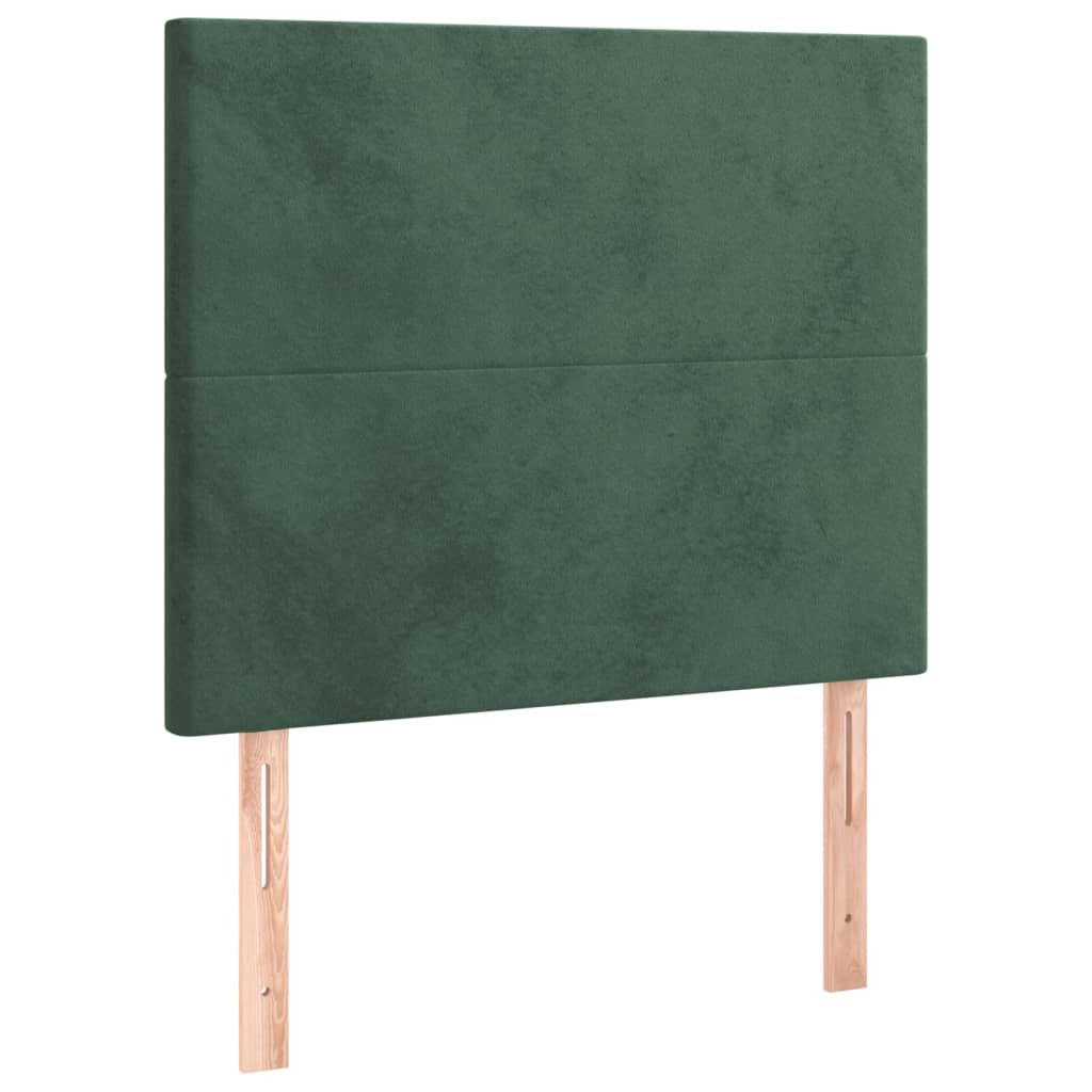 2 db sötétzöld bársony fejtámla 90x5x78/88 cm (3116091)