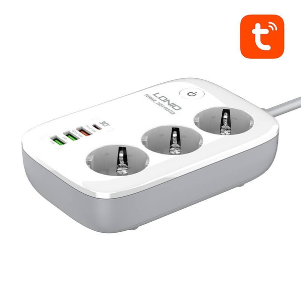 Zásuvková lišta SMART WiFi USB TUYA QC3.0 PD LED