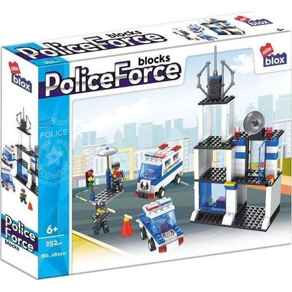 AlleBlox - Police Force Rendőrőrs Rendőrautókkal 252 db-os Építőkocka Játékszett AB2012 