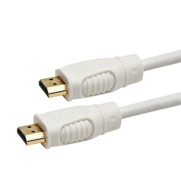 3D HDMI кабел, Диаметър 30AWG, Двойно екраниран, 1 м, Бял