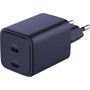 Мрежово зарядно 3MK Hyper Charger PD 45W, 2 USB-C кабела, черно, компактно
