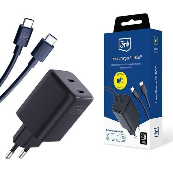 3Mk Hyper Charger Univerzális Fekete Váltakozó Áram Gyorstöltés Beltéri (5903108561952)