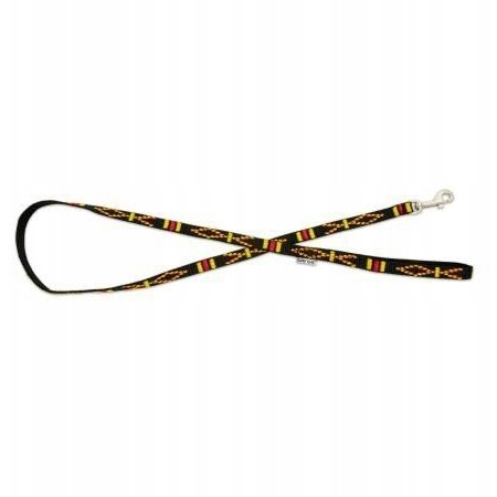 Barry King Smycz czarny, wzór etniczny, taśma polipropylenowa, 20mm/120cm