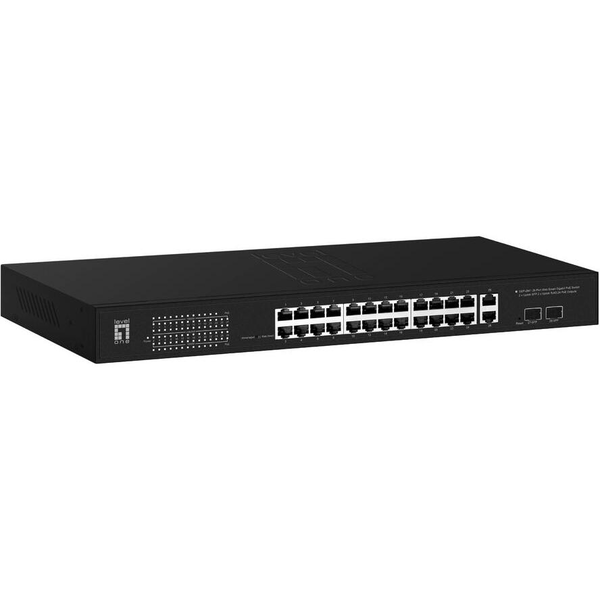 LevelOne GEP-2841 μεταγωγέας δικτύου Διαχειρίσιμος L2 Gigabit Ethernet (10/100/1000) PoE τροφοδοτικού 1U Μαύρος (Μαύρο)