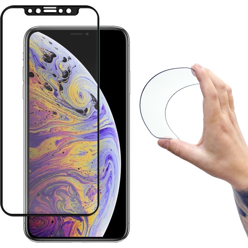 Wozinsky Full Cover Flexi Nano Edzett Üveg iPhone 14 Plus / 13 Pro Max Fekete Kerettel (9111201943513)