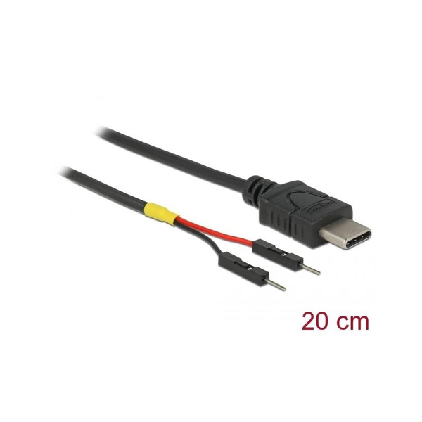 Napájací kábel USB Typ-C na 2 x pinový konektor samec 20 cm Delock 85419