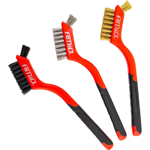 Set žičnatih jeklenih krtač 3 kosi