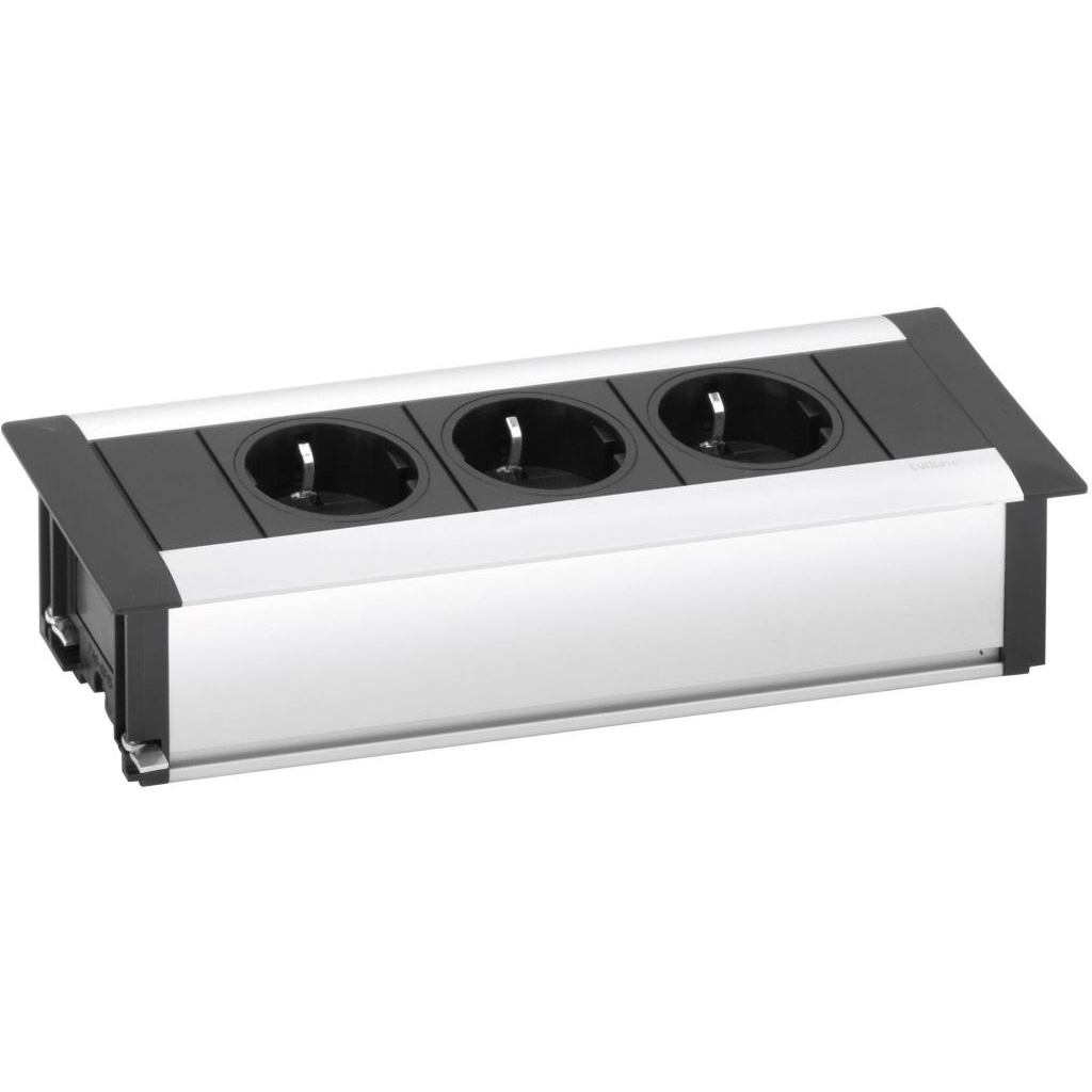 EVOline 159610000900 Hálózati elosztó 3 részes Alumínium, Fekete Védőérintkezős 3m (e159610000900)