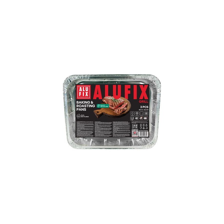 Alufix TROPFGUNINEW Alumínium grilltálca 3 darab 33 26 cm (TROPFGUNINEW)