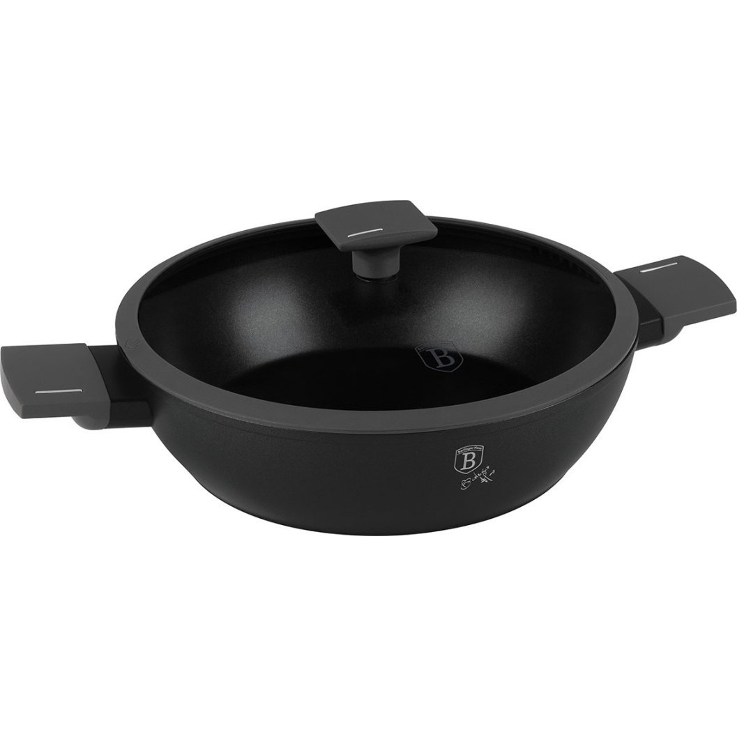 BerlingerHaus BH/8128 Antracit Collection Alacsony Lábas - Fedővel, 3,8 L, Kovácsolt Alumínium, Matt Antracit (BH-8128)