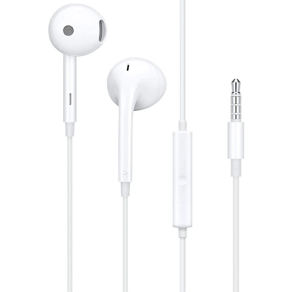 Oppo MH156 Sztereó Fülhallgató - 3,5 mm Jack, Mikrofonnal, Fehér (OPPO MH156)