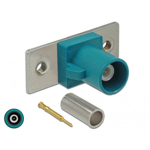 Delock FAKRA Z apa rugóscsap krimpeléshez 2 előre préselt lyuk (89796)