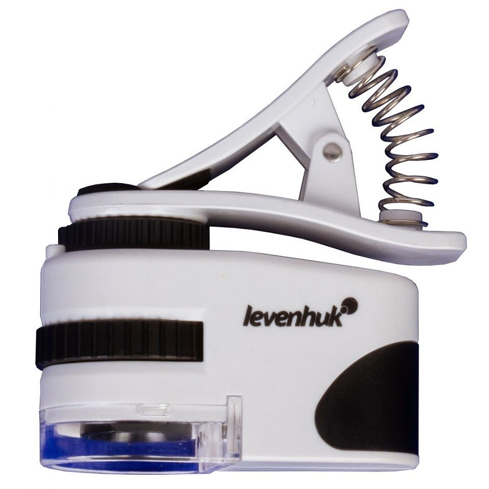 Levenhuk 45X csipeszes zseb mikroszkóp telefonhoz akkus Led- UV világítással Zeno Cash ZC6 (74109) (74109)