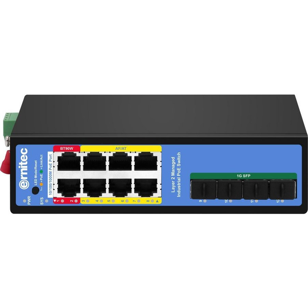 Ernitec ELECTRA-IM08-1GB switch di rete Gestito L2/L2+ Gigabit Ethernet (10/100/1000) Supporto Power over Ethernet (PoE)
