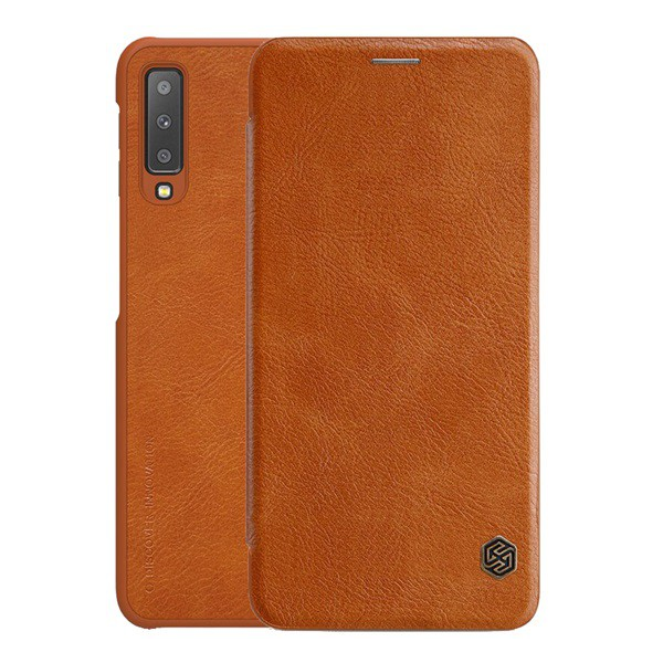 Husa NILLKIN QIN in picioare, efect piele (FLIP, deschidere laterala, suport card bancar) MARO [Samsung Galaxy A7 (2018) SM-A750F] (5996457820894)