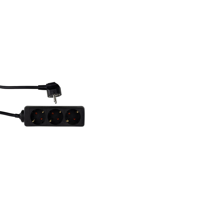 REV 512247555 250V Elosztó 3 aljzatos 3m - Fekete (512247555)