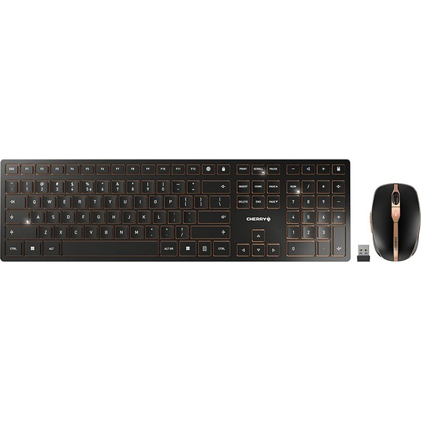 CHERRY DW 9000 SLIM tastiera Mouse incluso Universale RF senza fili + Bluetooth QWERTY Inglese US Nero