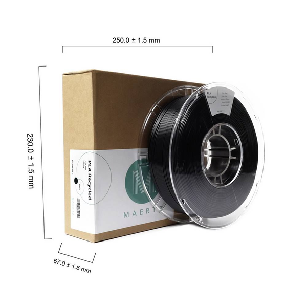 Maertz PLA Recycled nyomtatószál újrahasznosított anyagból 1.75mm, 1kg fekete (PMMA-1013-001)