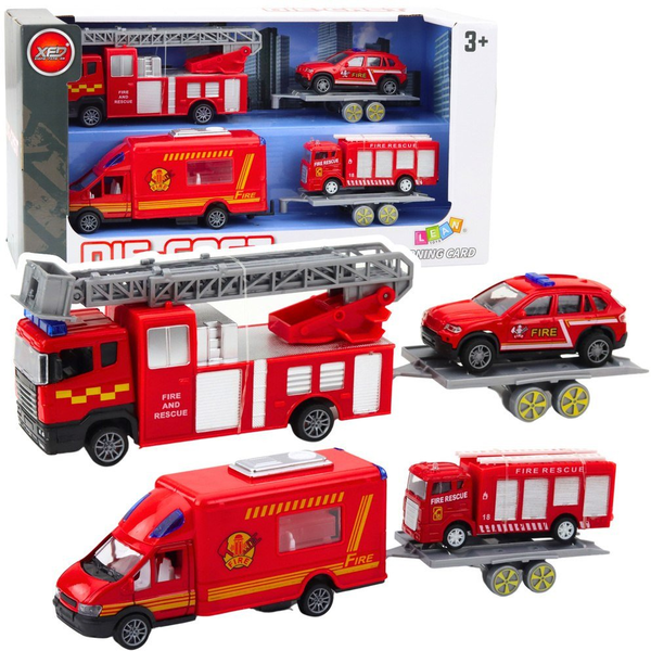 Tűzoltó Járművek Készlete Autók Powered Red