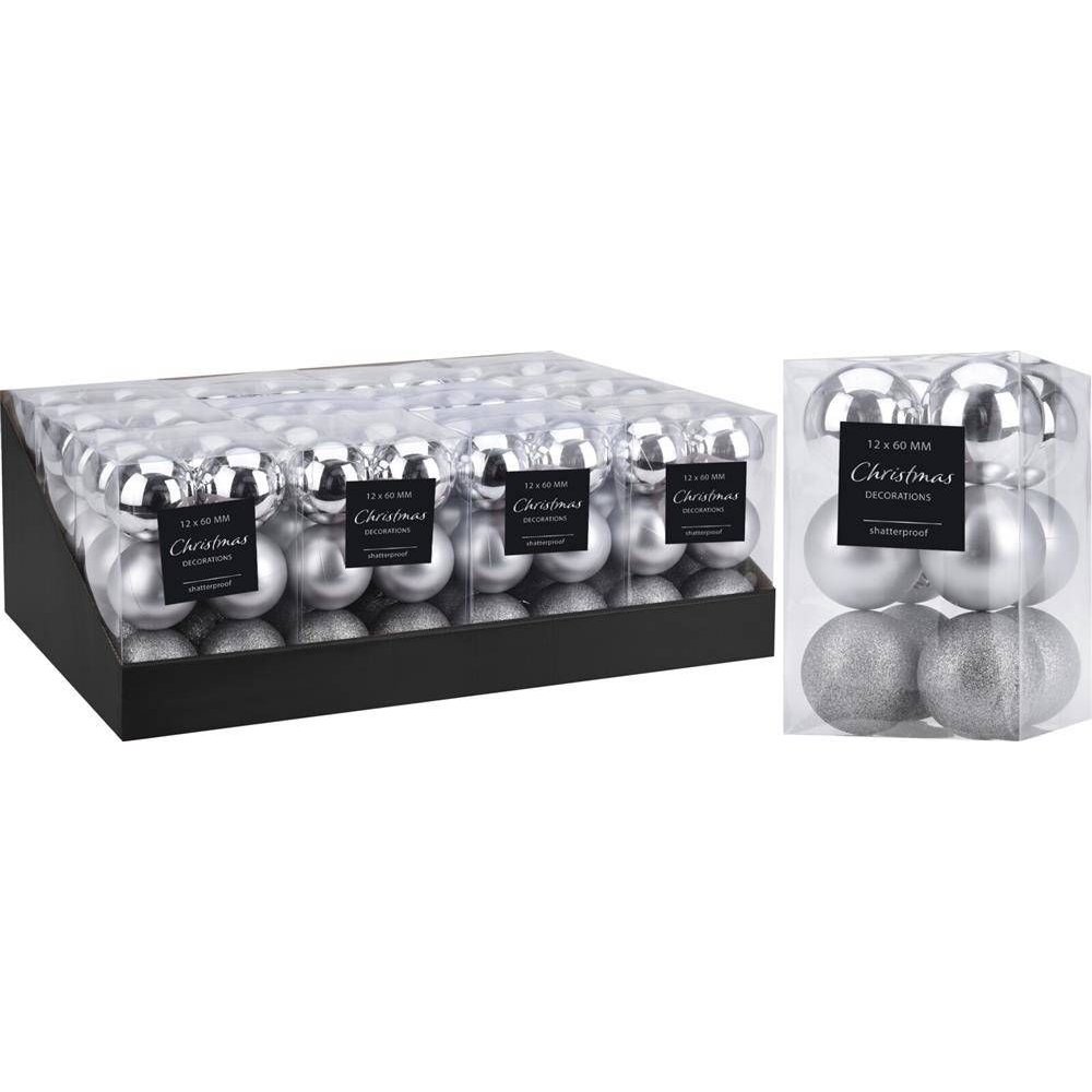 Karácsonyi Gömb Műanyag Arany-Ezüst 6 cm 12 db 1Cs (HV605099-SW Mondex)