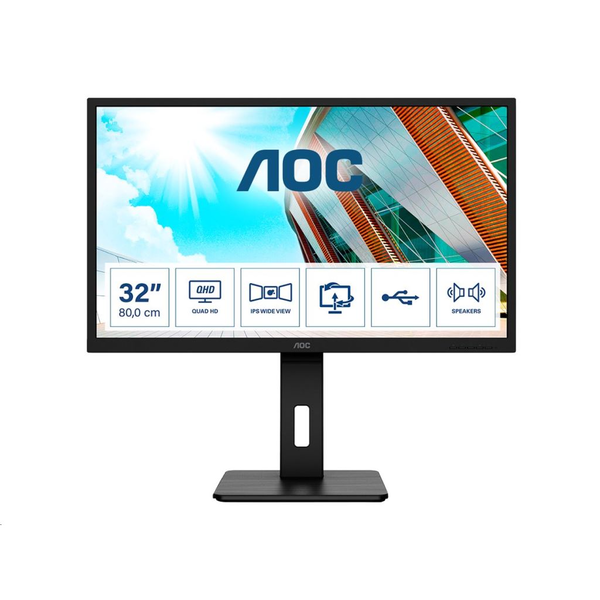 AOC P2 Q32P2 počítačový monitor 80 cm (31.5") 2560 x 1440 px 2K Ultra HD LED Černá
