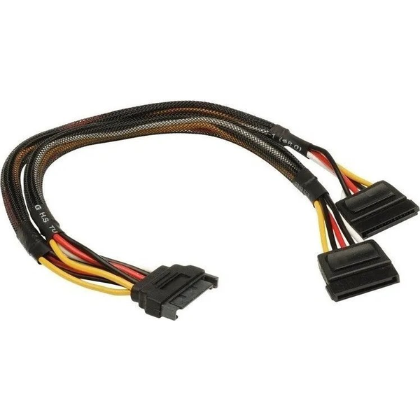 KAB Akasa 15pin SATA apa - 2x 15pin SATA anya tápkábel - 30cm - Duo pack - AK-CBPW05-KT02