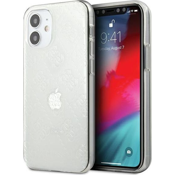 Guess GUHCP12S3D4GTR iPhone 12 Mini 5,4" Átlátszó 4G 3D Pattern Collection Keménytok