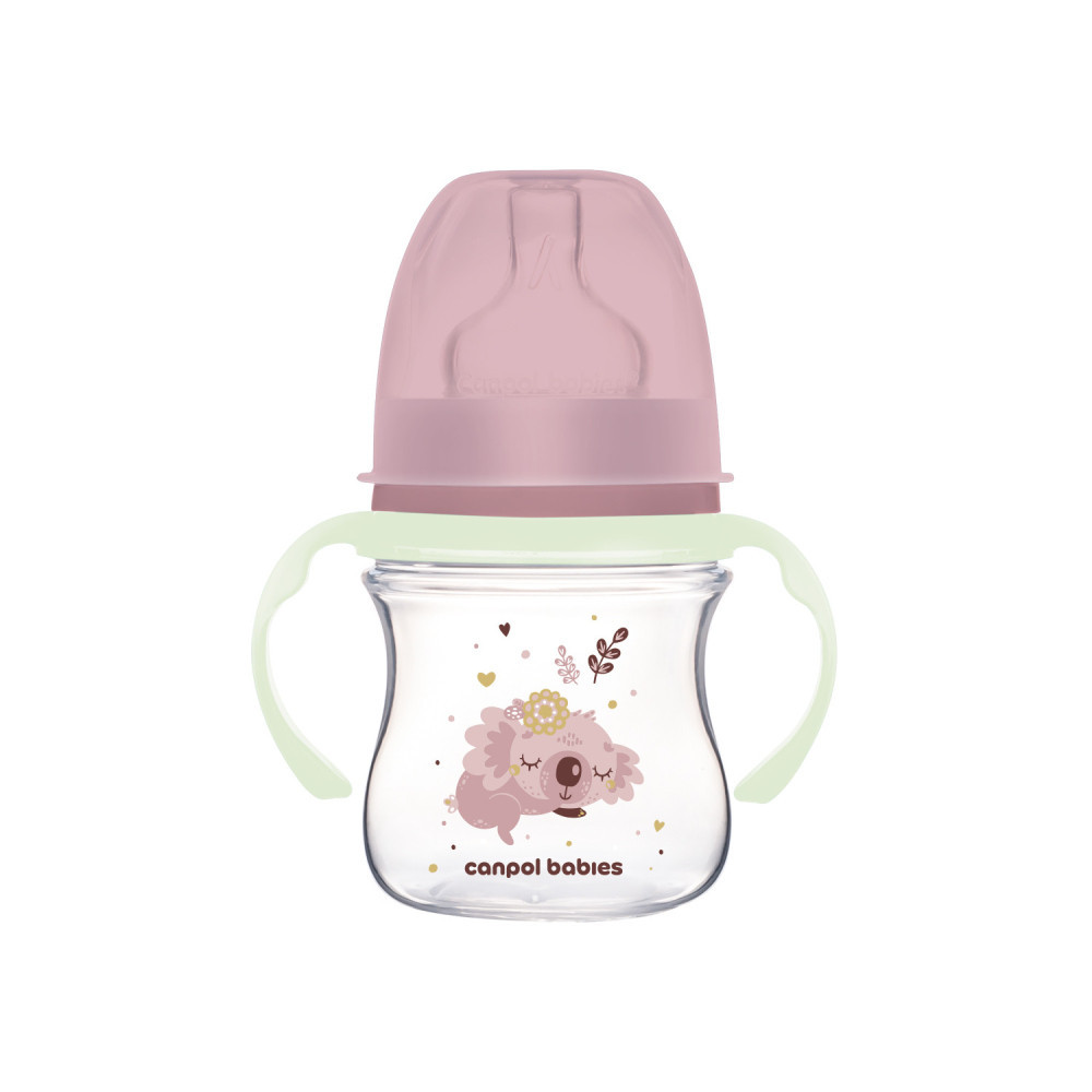 Canpol babies Anti-kólikás cumisüveg, világító fogantyúval, EasyStart, SLEEPY KOALA, 120 ml -