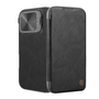 Nillkin QIN PROP tok álló, bőr hatású (FLIP, oldalra nyíló, kártyazseb, kameravédő, kitámasztó) FEKETE Apple iPhone 16 Pro (GP-162709)