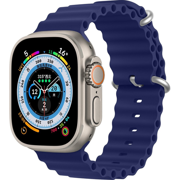 Dux Ducis pótszíj (egyedi méret, nagy, szilikon, állítható, hullám) SÖTÉTKÉK Apple Watch Series 10 46mm / Watch Ultra 2 49mm / Watch Ultra 49mm (GP-142287)