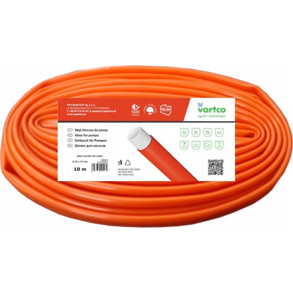 Vartco Manguera De Suministro Para Bombas, Diámetro Interior, 25 Mm, Longitud 20 M, 1111250020