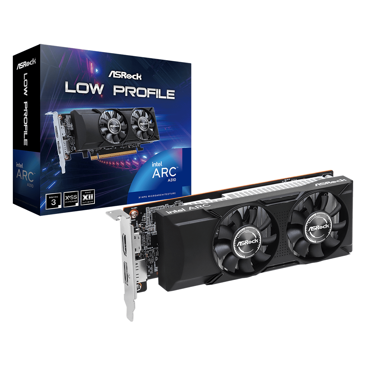 ASRock Intel Arc A310 4GB GDDR6 Low Profile Videókártya (A310 LP 4G)