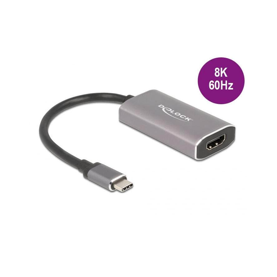 DELOCK USB Type-C (DP Alt Mode) adapter HDMI 8K-hoz HDR funkcióval (62632)